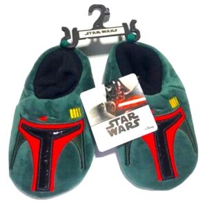 Star Wars Disney Bobba Fett Green Slippers Kids Size Medium 7-8